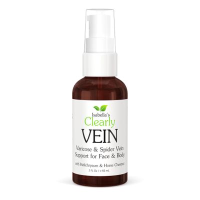 Isabella's Clearly VEIN, Best Natural Varicose Veins and Spider Vein Treatment For Legs, Face, Body | Topical Capillary Health Essential Oils and Herbal Extracts | Horse Chestnut, Helichrysum, Ginger