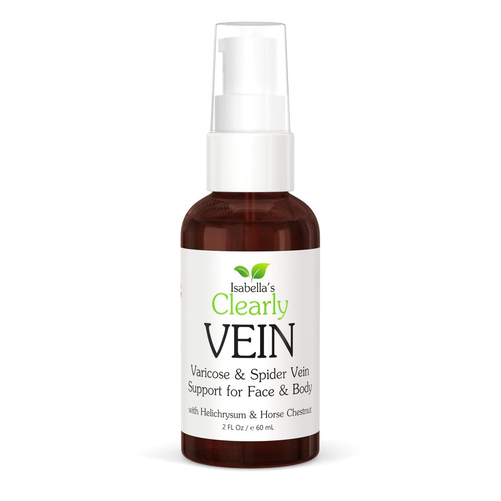 Isabella's Clearly VEIN, Best Natural Varicose Veins and Spider Vein Treatment For Legs, Face, Body | Topical Capillary Health Essential Oils and Herbal Extracts | Horse Chestnut, Helichrysum, Ginger