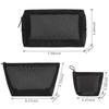 Boao 3 Piece Mesh Cosmetic Bag Mesh Makeup Bag with Zipper Pouch Travel Toiletry for Makeup Organizer Home Office Travel Accessories(Black) view 2