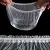 100 Pcs Disposable Plastic Shower Caps Clear Elastic Thick Bath Cap For Women Spa,Home Use,Hotel and Hair Salon view 4