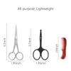 LIVINGO 4.5 inches Beard & Mustache Scissors for Men, Professional Rounded Tip Safety Sharp Stainless Steel Small Beauty Facial Nose Hair Trimming Shears Kit with Mini Comb and Leather Case view 2