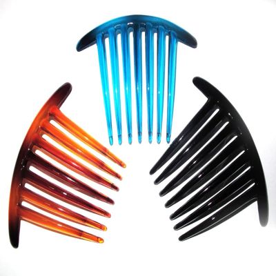3 PCS FRENCH TWIST HAIR COMB COLER (Marble) TWO TONE MIX 7 TOOTH IT DELUXE.