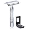 BAILI Classic 3-Piece Double Edge Safety Razor Wet Shaving for Men Women with Platinum Blade and Mirrored Travel Case BD176 view 1