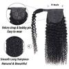 Seelaak Brazilian Kinky Curly Ponytail Extensions - 18Inch Afro Curly Clip in Human Hair view 2