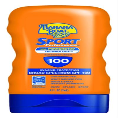 Banana Boat Sport Ultra SPF 100 Sunscreen Lotion, 4oz | Banana Boat Lotion Sunscreen SPF 100, Water Resistant, 4oz
