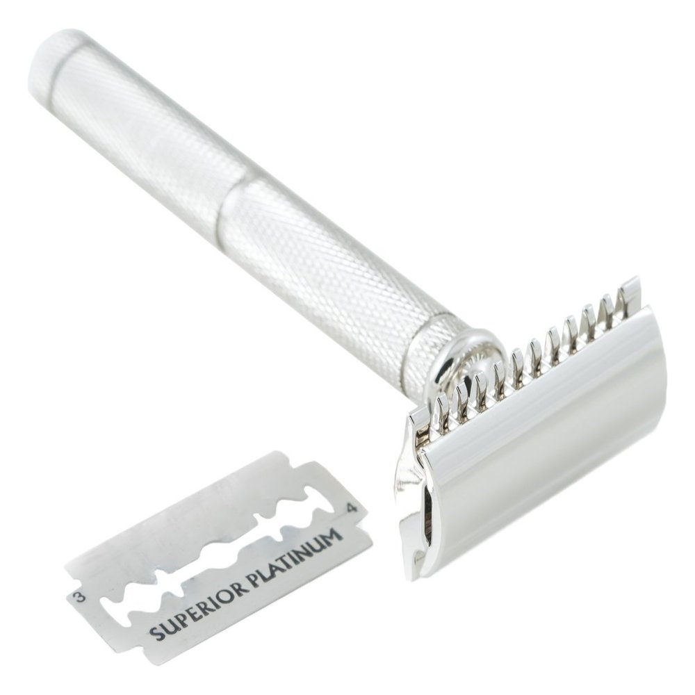 Deer & Croft AJ-BB01 Chrome Plated Safety Razor with Dia, Silver