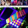DE'LANCI Neon Eyeshadow Palette Glow in the Dark, Aurora Glow Eyeshadow Pallets Stage, Halloween Christmas Makeup Kit UV Blacklight Matte and Glitter Fluorescent Eye Shadows Highly Pigment view 3
