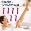 2 Packs Bikini Razors  Total 6 Pieces  Reusable Disposable Shavers for Womens Bikini Area  Ideal for Brazilian Shave, Pubic Hair, Underarms, and Body Grooming view 2