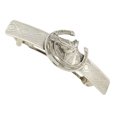 1928 Jewelry Horseshoe And Horse 3.64 Inch Hair Barrette Clip, (1 Pcs), Equestrian Jewellery For Women