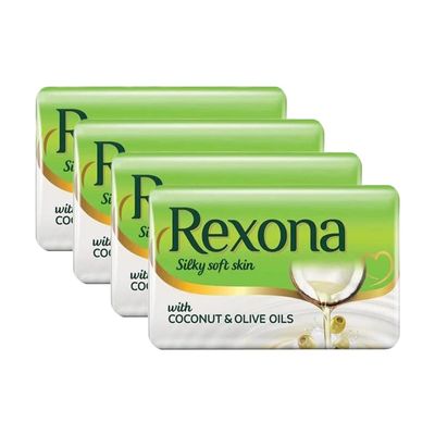 4 X Rexona Silky Soft Skin with Cocount & Olive Oils 100g Each