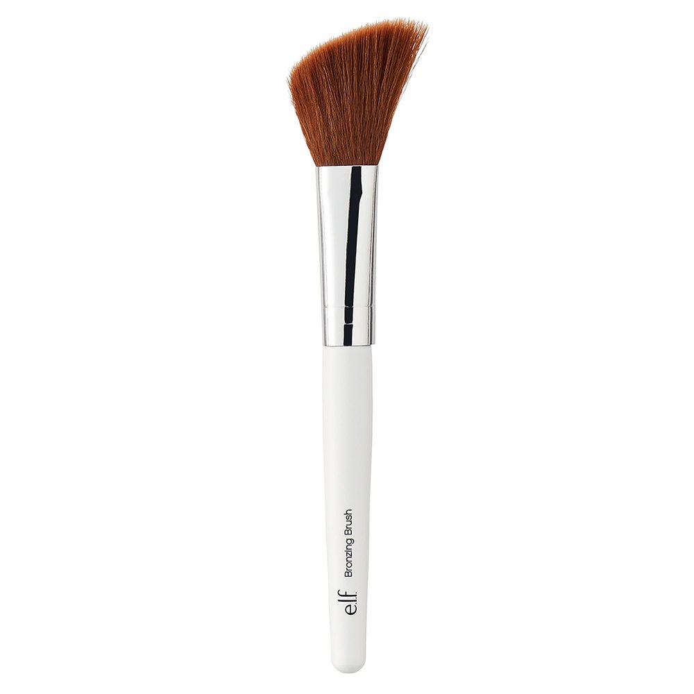 e.l.f. Angled Bronzing Brush, Three-In-One Face Makeup Brush For Blush, Bronzer & Other Multi-Purpose Powders, Vegan & Cruelty-Free