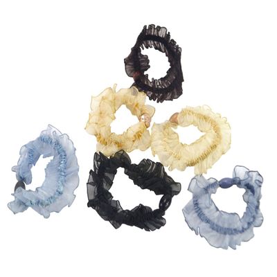 10 Pcs Elastic Ponytail Holder Hair Tie Band Lace Hair Accessory Colors Randomly Sent (1)