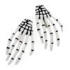 10Pcs Skeleton Hands Hair Clips 3 inch Hand Bone Shape Hair Clips Halloween Party Hair Accessories, White view 3