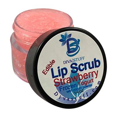 Diva Stuff Ultra Hydrating Lip Scrub for Soft Lips, Gentle Exfoliation, Moisturizer & Conditioner, Strawberry Frozen Yogurt oz (Made in the USA)