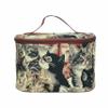 Signare Tapestry Toiletry Bag Makeup Organizer bag for Women with Cat Print Design (TOIL-CAT) view 1