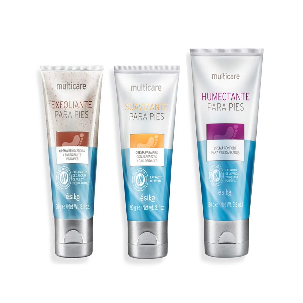 Esika Multicare Exfoliante Para Pies, Suavizante Para Pies y Humectante para Pies
