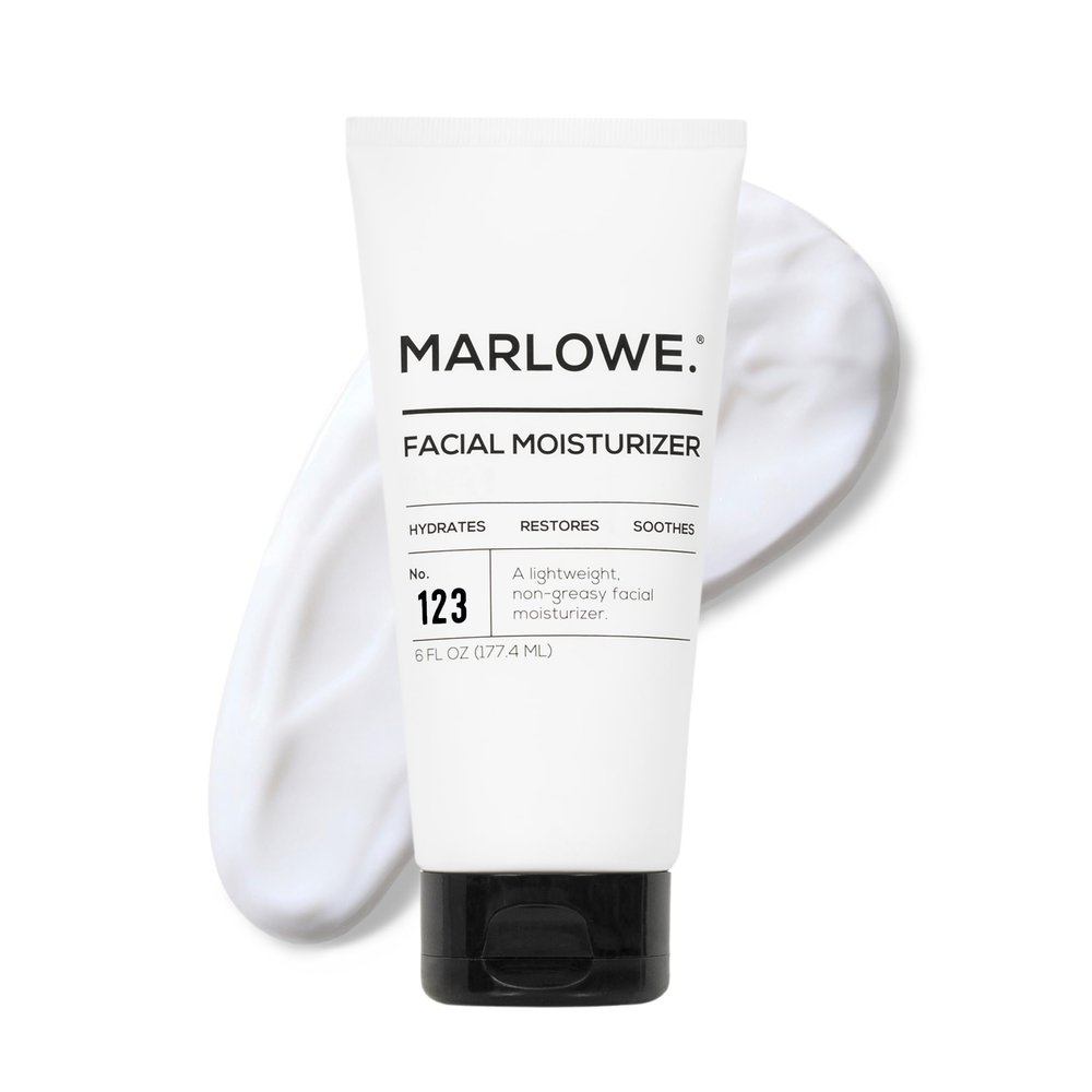 MARLOWE. No.123 Mens Facial Moisturizer, Lightweight Daily Lotion with Aloe Vera & Green Tea for Soft, Hydrated Skin, Fresh Aloe Citron Scent, Holiday Grooming Gift for Men, 6 fl oz