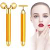 NUOMAN 2 in 1 Electric Face Massager Roller, Golden 3D Roller and T Shape Facial Roller Massager Kit view 1