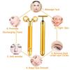 NUOMAN 2 in 1 Electric Face Massager Roller, Golden 3D Roller and T Shape Facial Roller Massager Kit view 2