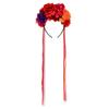 Floral Fall Women Day of the Dead Flower Crown Festival Headband Rose Mexican Floral Headpiece HC-23 (Red Purple) view 2