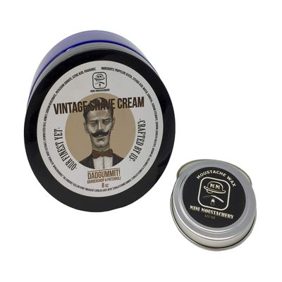 Dadgummit Vintage Shaving Cream and Seasonal Mustache Wax Gift Duo