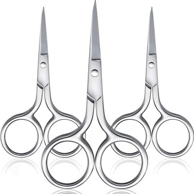 Mudder 3 Pack Small Nose Scissors Facial Hair Trimming Mini Beauty Stainless Steel Grooming Pointed Scissor for Grooming Eyebrows, Nose, Mustache, Beard