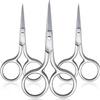 Mudder 3 Pack Small Nose Scissors Facial Hair Trimming Mini Beauty Stainless Steel Grooming Pointed Scissor for Grooming Eyebrows, Nose, Mustache, Beard view 1