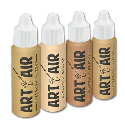Art of Air 4pc FAIR Complexion Professional Airbrush Cosmetic Makeup Set 1/2 oz bottles
