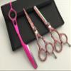 5.5" Professional Barber Razor Edge Powder Coated Hair Cutting and Texturizing Shears Scissors with Straight Razor Student Teacher Kit Set+case Black view 1