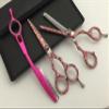 5.5" Professional Barber Razor Edge Powder Coated Hair Cutting and Texturizing Shears Scissors with Straight Razor Student Teacher Kit Set+case Black view 4