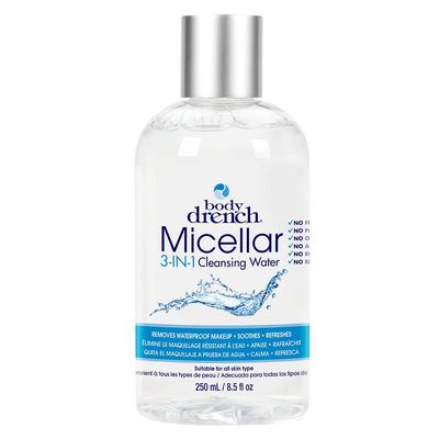 Body Drench 3-in-1 Micellar Water Makeup Remover, Facial Cleanser & Hydrating Water for Sensitive Skin, Eye Makeup Remover, 8.5 fl oz