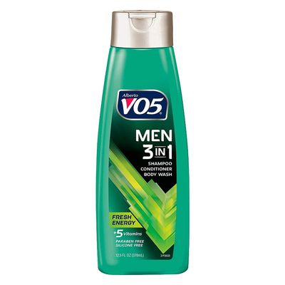 3 Pk, Alberto VO5 Men's 3-in-1 Shampoo Conditioner Body Wash Fresh Energy, 12.5oz