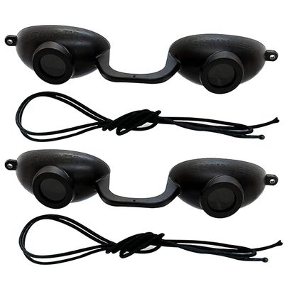 Super Sunnies Flex UV Eye Protection, FDA Compliant Tanning Bed Goggles, Red Light Therapy Glasses - Black