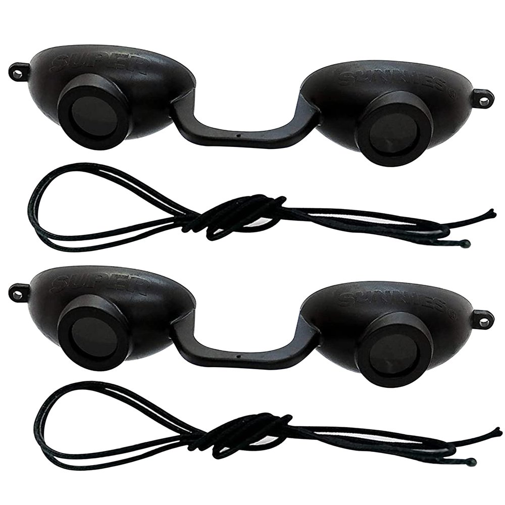 Super Sunnies Flex UV Eye Protection, FDA Compliant Tanning Bed Goggles, Red Light Therapy Glasses - Black