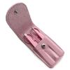 Precision Stainless Steel Eyebrow Tweezers Set In Pointed And Slanted Tip, Curved Brow Scissors, Comes With Pink Travel Case view 2