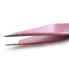 Precision Stainless Steel Eyebrow Tweezers Set In Pointed And Slanted Tip, Curved Brow Scissors, Comes With Pink Travel Case view 4