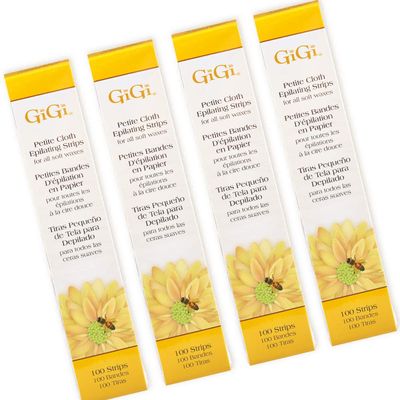 GiGi Waxing Strips for Hair Waxing - Facial Wax Strips for Hair Removal, Petite Cloth Epilating Strip, 4 Pack