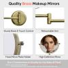 GURUN 8" Wall Mounted Makeup Mirror with 10X Magnification,Two-Sided Swivel Bathroom Mirror,Antique Satin Brass Finish M1306K(8in,10x) view 3