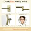 GURUN 8-Inch Double-Sided Wall Mount Makeup Mirror Antique Satin Brass with 7X Magnification Bathroom Mirror for Hotel Antique Satin Brass M1406K(8in,7X) view 3