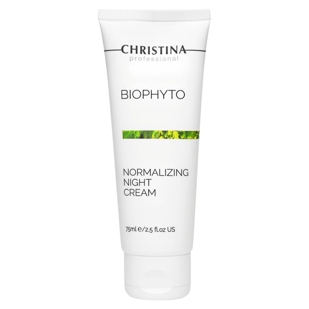 -CHRISTINA- Bio Phyto Normalizing Night Cream with Hyaluronic Acid & Vitamin E | Stress Reducing& Barrier Strengthening Night Cream for Face for Oily & Combination Skin 75ml