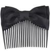 2 Pcs Lady Plastic Teeth Hair Comb Satin Bowtie Headwear (Black) view 1