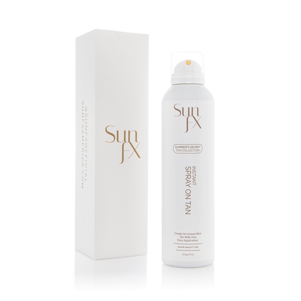 SunFX Summer's Secret Instant Self-Tanning Spray  Medium-Dark, 8oz | Streak-Free, Fast-Drying, Long-Lasting Self Tanner for a Natural Bronzed Glow