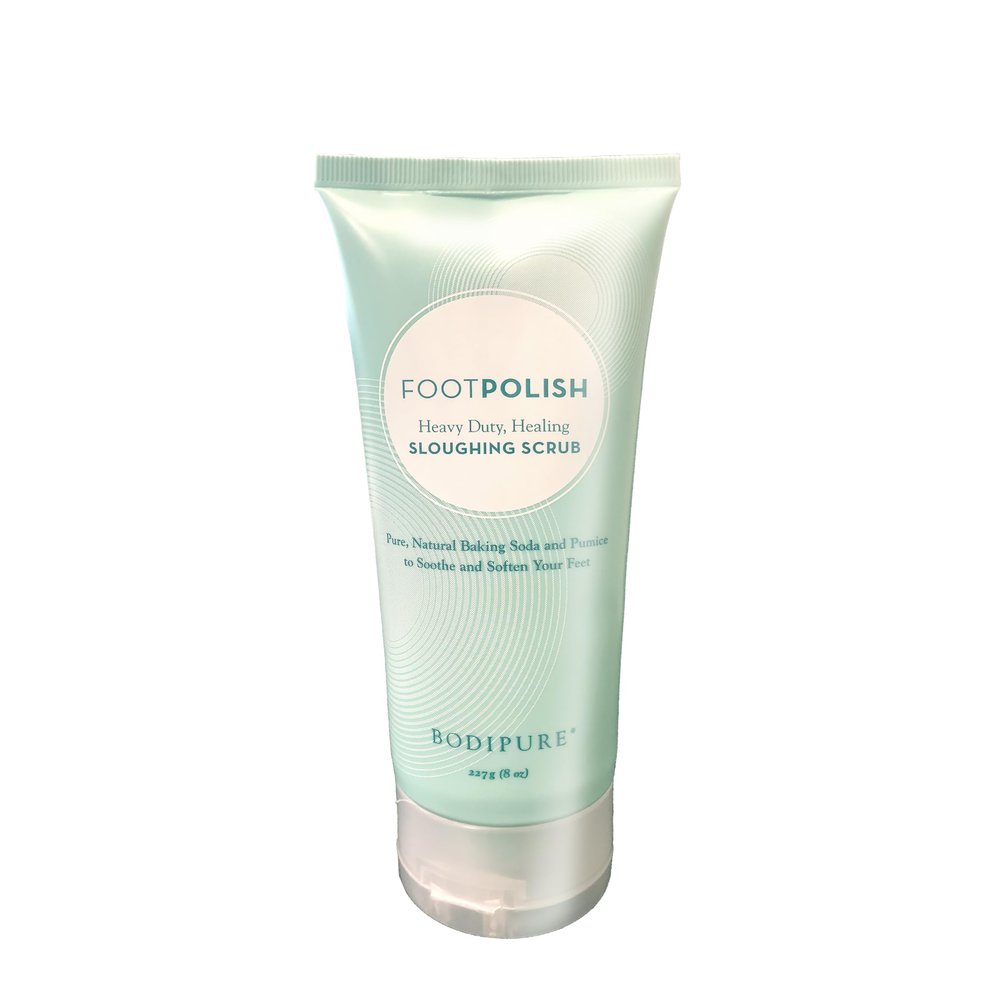 BodiPure Foot Polish with Multipurpose Use - Gently Exfoliating Skin, and Maintaining a Balanced pH Level, foot scrub for pedicure and foot care, 8 Ounce
