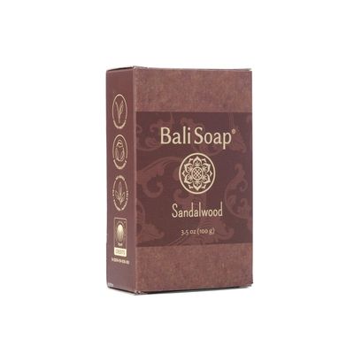Bali Soap - Sandalwood Natural Bar Soap for Men & Women - Botanical, Cold Process, Vegan, Handmade, Exfoliating - 3 Pack, 3.5 Oz each