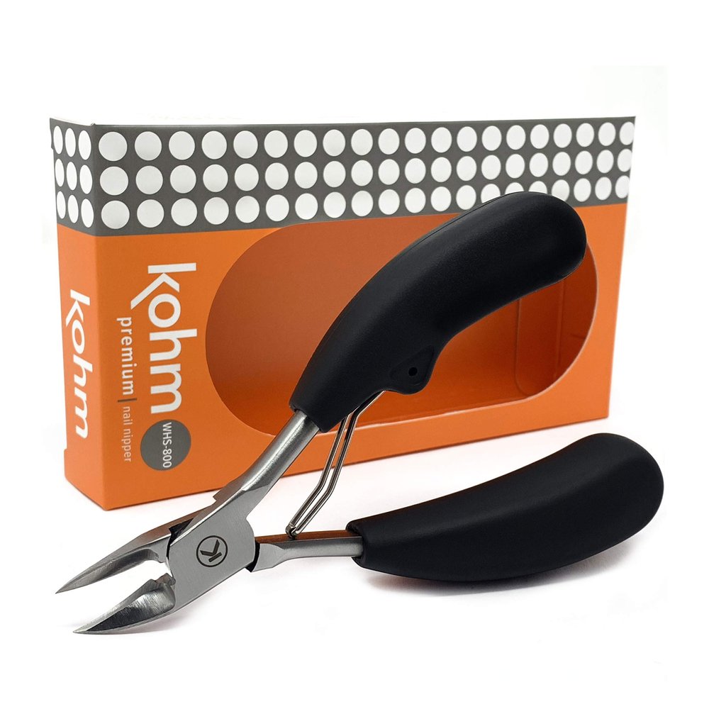 Kohm Toenail Clippers | Extra-Wide Blade & Non-Slip Grip for Thick, Ingrown & Fungal Nails | Heavy Duty Nail Cutter for Seniors, Men, Women & Pets