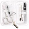 3 Swords Germany - brand quality 5 piece manicure pedicure grooming kit set with synthetic leather case ostrich white - Made in Germany view 1