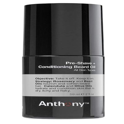 Anthony Pre-Shave and Conditioning Beard Oil, 2 Fl Oz, Contains Rosemary, Basil, Olive and Calendula Oils, Hydrates, Softens, Nourishes, and Conditions Skin