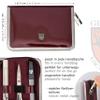 3 Swords Germany - brand quality 6 piece manicure pedicure kit set for professional finger & toe nail care with synthetic leather case - Made in Germany - burgundy view 4