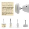 Elitzia 5-Piece Skin Care Brush Set for Electric Facial Cleansing Brush Pore Cleaning Exfoliating & Massage Attachments Wool Foam Rub Stone Facial Brush Gentle for All Skin Types view 2