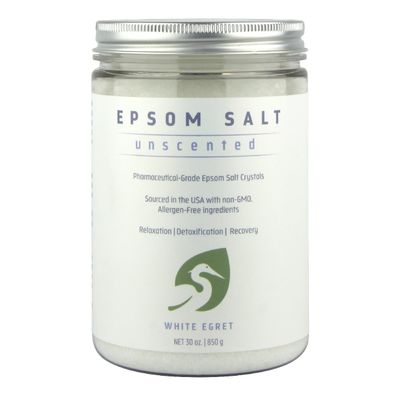 White EGRET Epsom Salt,unscented, 2.5 Pound, 30 oz